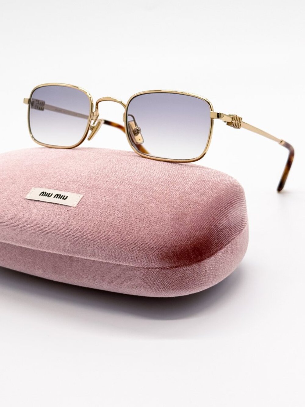 NEW MIU MIU SUNGLASSES MUA53S 5AK04O WOMEN GOLD/GRAY MU A53S, SMU A53 EYEWEAR